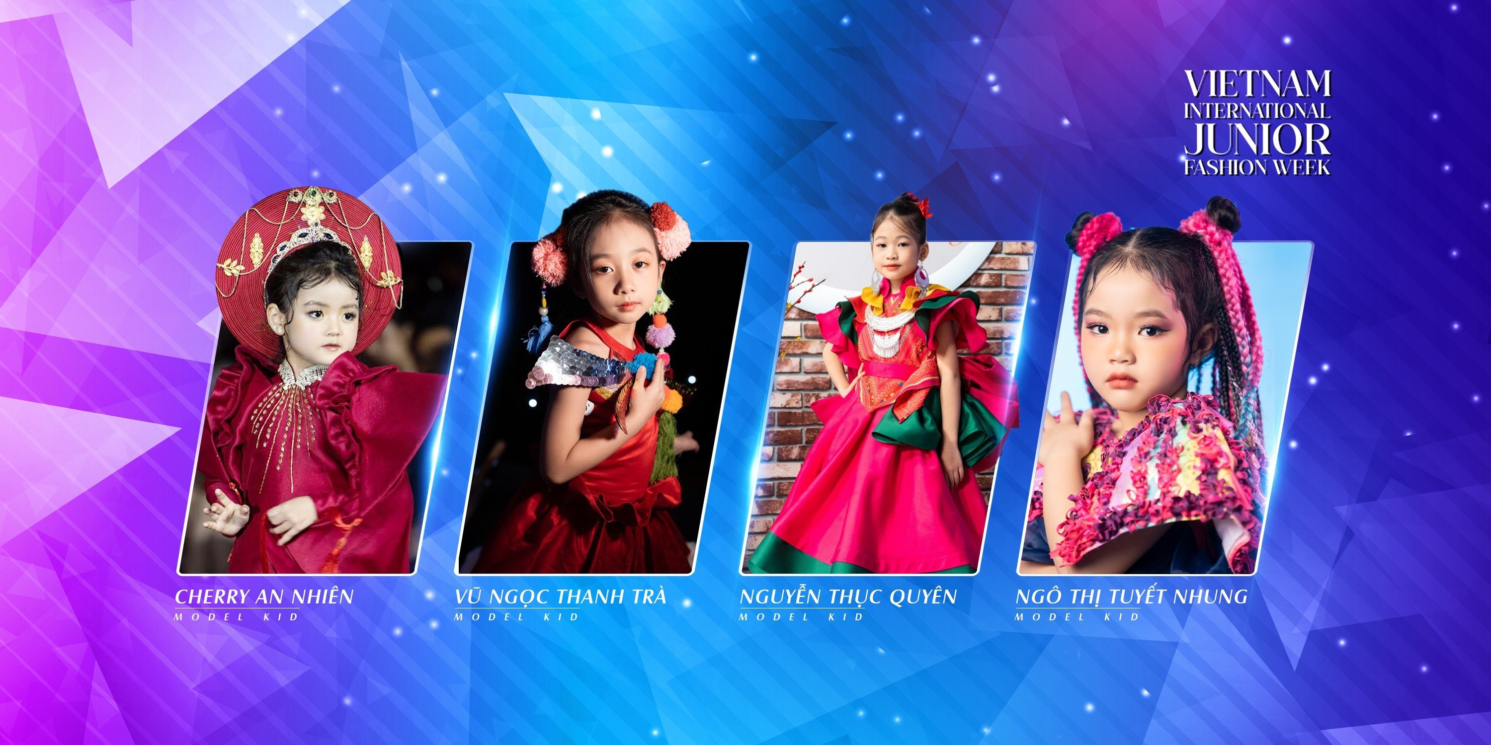 Model kids performing at the opening of Vietnam International Junior Fashion Week 2023